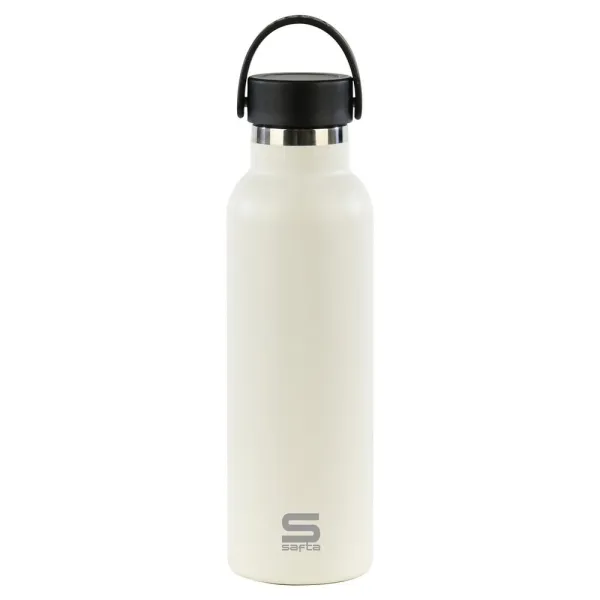Safta Botella Termo 600ml Acero Inoxidable Asa Superior Color Blanco