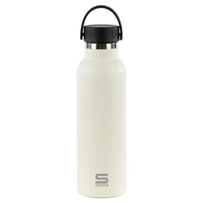 Safta Botella Termo 600ml Acero Inoxidable Asa Superior Color Blanco