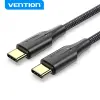Vention Cable USB-C Macho a USB-C Macho 3A 60W 3m Trenzado Negro LED