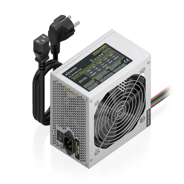 Aisens Fuente de Alimentación 500W ATX con Ventilador de 120mm - Color Plata