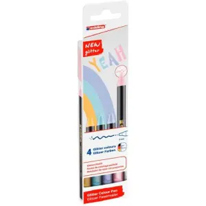 Edding Rotuladores Glitter 1200 Punta Fina Surtidos Pastel Estuche 4 Unidades