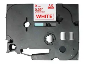 Brother TZe222 Cinta Laminada de Etiquetas 9mm Rojo sobre Blanco 8m