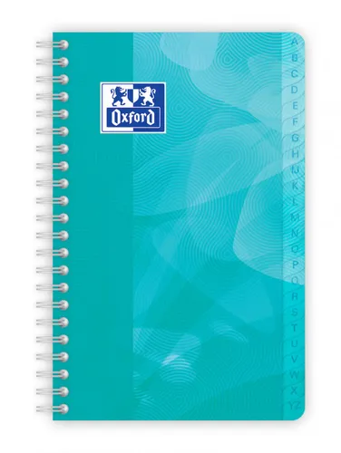Oxford Cuaderno Índice Alfabético C/Espiral 50H 11X17CM 90GR 5X5MM Tapa Plástico Lagoon