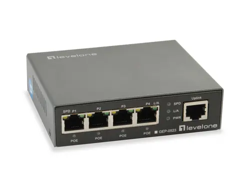 Switch Level One Gep-0523 No Gestion 5P 10/100/1000 4P Poe Plus 60W