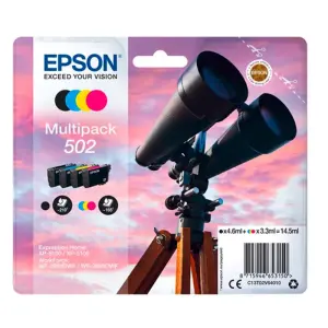 Epson 502 Pack de 4 Cartuchos de Tinta Originales para Impresoras