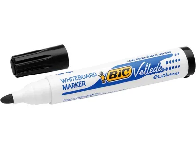 Bic Velleda 1701 ECOlutions Marcadores para Pizarra Punta Redonda Tinta Ecológica Color Negro
