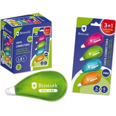 Bismark Cinta Correctora Mini 5mm x 6m Neón en Blister