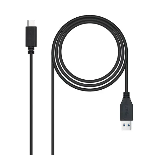 Nanocable Cable USB 3.1 Gen2 10Gbps 3A USB-C a USB-A 2m Negro