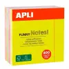 Apli Cubo De Notas Adhesivas Funny 75X75mm 400 Hojas Colores Fluorescentes Surtidos