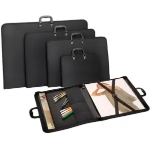 Carchivo Cartera Cremallera 50x70 cm Bandolera con Asa PP Gofrado Negro