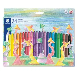 Staedtler Noris 221 Pack de 24 Ceras Giratorias 6mm Colores Surtidos