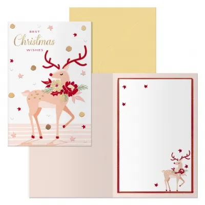 Dohe Nara Pack de 6 Tarjetas de Felicitación Navideña con Sobre 11.5x17cm