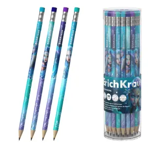 ErichKrause Aquamarine Lápiz de Grafito HB con Goma de Borrar y Agarre Ergonómico