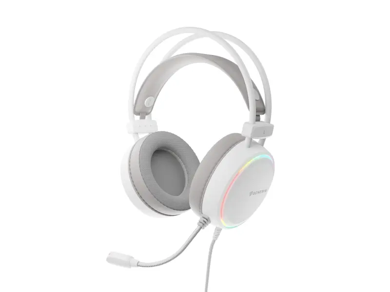 Genesis Neon 613 G2 Auricular Gaming 50mm RGB con Micrófono de Condensador Jack 3.5 Blanco