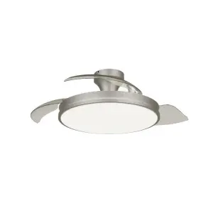 Philips Ventilador De Techo Atlas 35+28W Con Plafón LED 27-65K Y Mando A Distancia Niquel