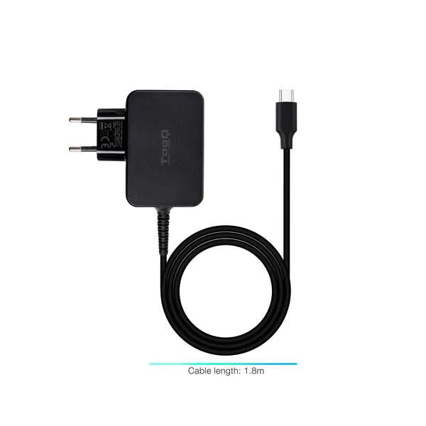 TOOQ Cargador De Pared USB-C PD 65W Con Sistema GaN Color Negro