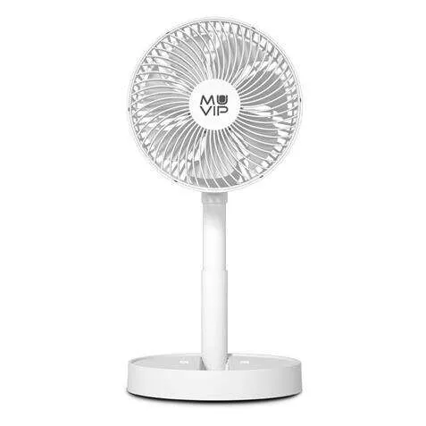 Muvip Ventilador De Sobremesa Portatil Plegable 6.5W 19Cm De Diametro - 4 Velocidades - Angulo Ajustable Hasta 90º - Autonomia Hasta 21H - Color Blanco