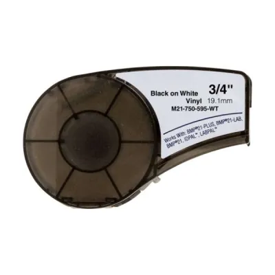 Brady M21-750-595-WT Cinta de Etiquetas de Vinilo 19.1mm x 6.4m - 750 Etiquetas
