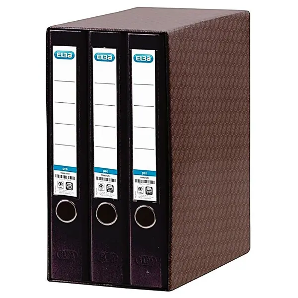 Elba Rado Top Módulo 3 Archivadores Palanca A4 50mm Negro Forrado Plástico