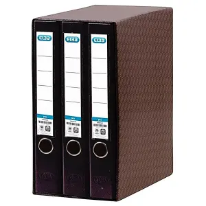 Elba Rado Top Módulo 3 Archivadores Palanca A4 50mm Negro Forrado Plástico