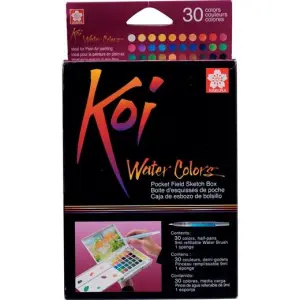 Talens Sakura Koi Acuarelas Water Colors Sketch Box 30 Piezas Surtidas