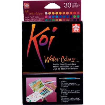 Talens Sakura Koi Acuarelas Water Colors Sketch Box 30 Piezas Surtidas