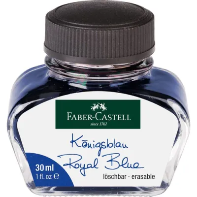 Faber Castell Tintero 30ml Tinta Borrable Azul Real