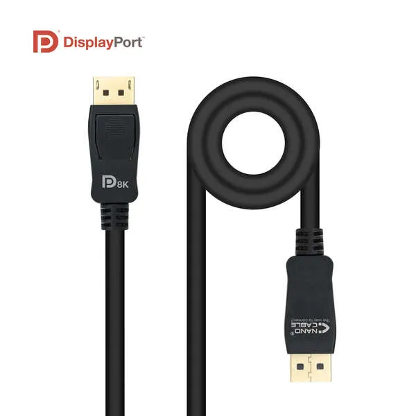 Nanocable Cable Displayport 1.4 Certif. Vesa Dp/M-Dp/M 0.5M - Color Negro
