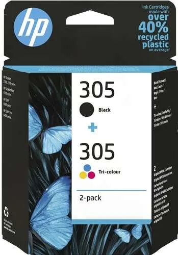 HP Cartucho de Tinta Negro y Tricolor Nº 305 para DeskJet y Envy Series