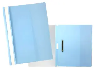 Yes Dossier con Fastener para 30 Hojas A4 - Portada Transparente, Trasera Azul - Fabricado en Polipropileno