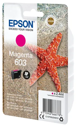 Epson Tinta Magenta Nº 603 para XP-2100, 3100, 4100 / WF-2830DWF, 2850DW