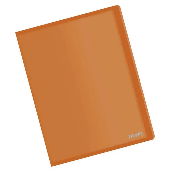 Dohe Carpeta A4 con 20 Fundas Transparentes Soldadas 80mic Tapa Flexible Naranja