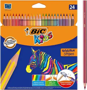 Bic Lápices De Colores Kids Evolution Stripes Estuche 24 Unidades