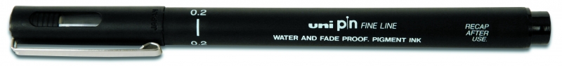 Uni-Ball Pin02-200(S) Rotulador Calibrado - Punta Poliacetal 0.2Mm - Tinta Pigmentada Resistente Al Agua Y Luz - Ideal Para Dibujo Profesional Y Escritura - Color Negro