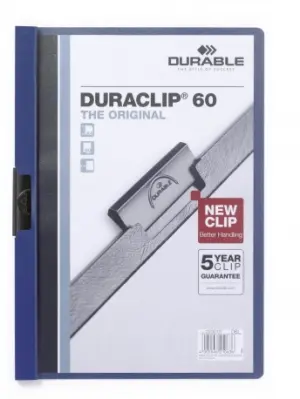 Durable Carpeta Dossier Pinza Duraclip 60 Azul Oscuro A4 - 25 Unidades