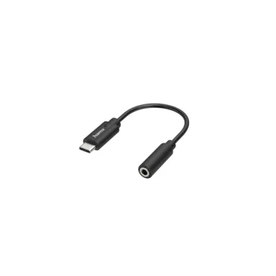 Hama Adaptador de Audio USB-C Macho a Jack Hembra 3.5mm Estéreo Negro