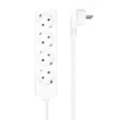 AISENS REGLETA DE ENCHUFES CON 4 TOMAS SIN INTERRUPTOR CABLE 1,4M BLANCO