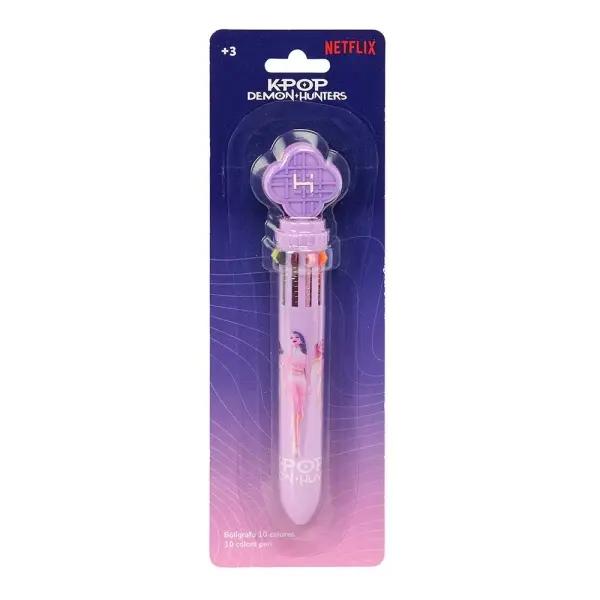 Safta Boligrafo Retráctil K-Pop Demon Hunters 10 Colores Rosa en Blister