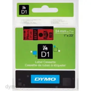 Dymo Cinta Transferencia Térmica D1 Negro Sobre Rojo 24mm x 7m Polyester
