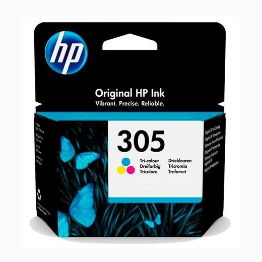 HP Tinta Tricolor Nº 305 para DeskJet 2300, 2700, Plus 4100, Envy 6000, Pro 6400, 4210E