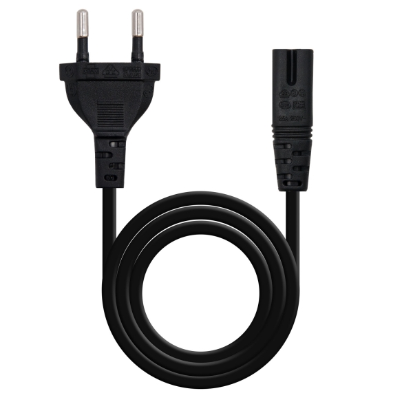 Nanocable Cable De Alimentacion Forma 8 Cee7/16 Macho A C7 Hembra 3M - Color Negro