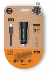 TechOneTech Cargador Doble de Coche con Cable USB-A a USB-C - Negro