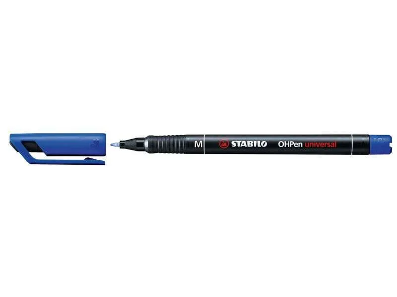 Stabilo Ohpen Rotulador Permanente - Punta Media - Trazo De 1Mm - Agarre Antideslizante - Tapon Ventilado - Color Azul