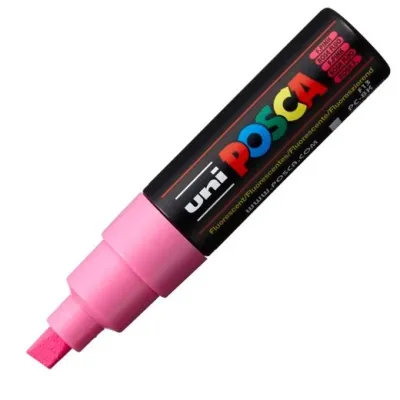 Posca Marcador  Pc-8K No Permanente Punta Biselada 8.0Mm Rosa Fluor