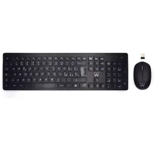 Ewent Teclado y Ratón Inalámbricos USB-A 2.4GHz QWERTY IT 1000dpi Color Negro