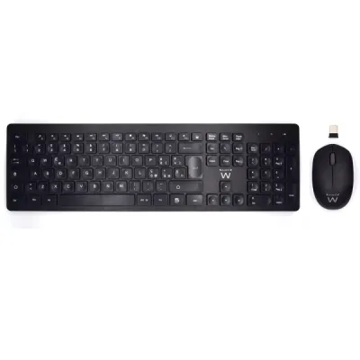 Ewent Teclado y Ratón Inalámbricos USB-A 2.4GHz QWERTY IT 1000dpi Color Negro