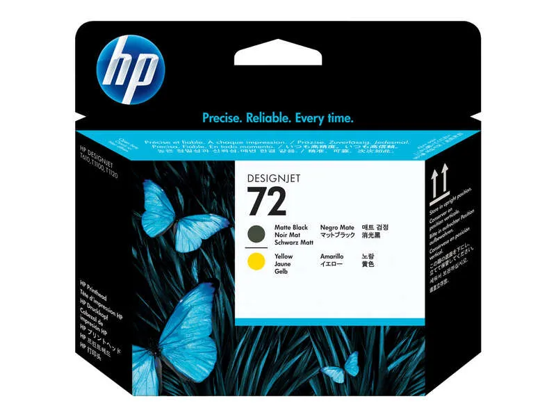 Hp 72 Cabezal De Impresion Original - Negro Mate Y Amarillo - C9384A