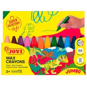 Jovi Estuche Jumbo de 12 Ceras Redondeadas Resistentes en Colores Surtidos