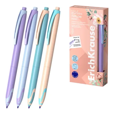 ErichKrause Bloom TipFlow Matic Bolígrafo Retráctil 0.5mm Tinta Azul Cuerpo Pastel
