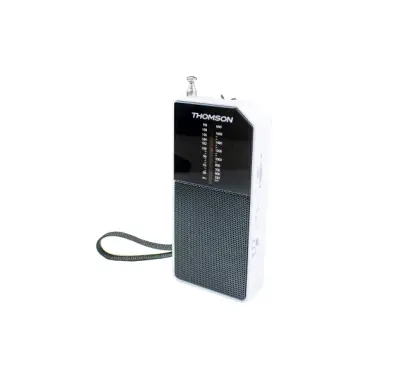 Thomson RT205 Radio FM/AM Portatil Analogica - Antena Telecopica - Color Blanco/Negro